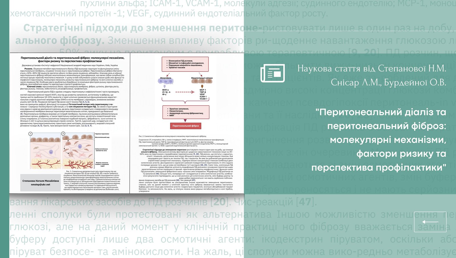 Перитонеальний діаліз та перитонеальний фіброз: молекулярні механізми, фактори ризику та перспектива профілактики