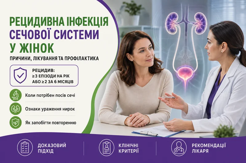 Рецидивна інфекція сечової системи у жінок: причини, лікування та профілактика