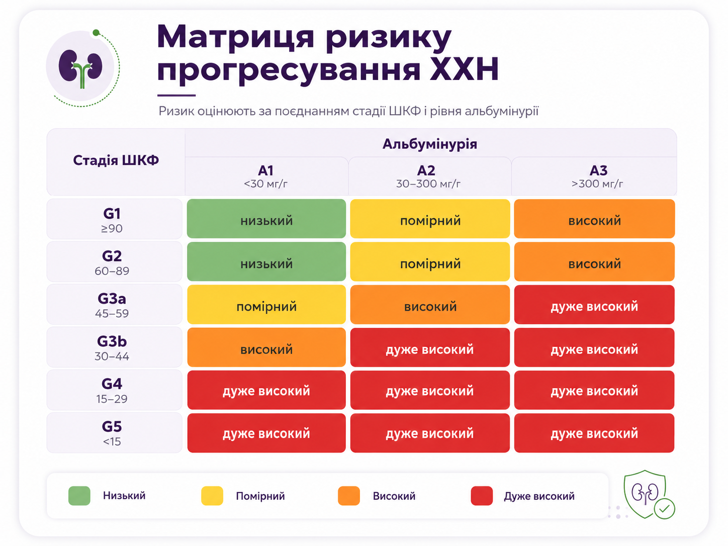 Матриця ризику прогресування ХХН