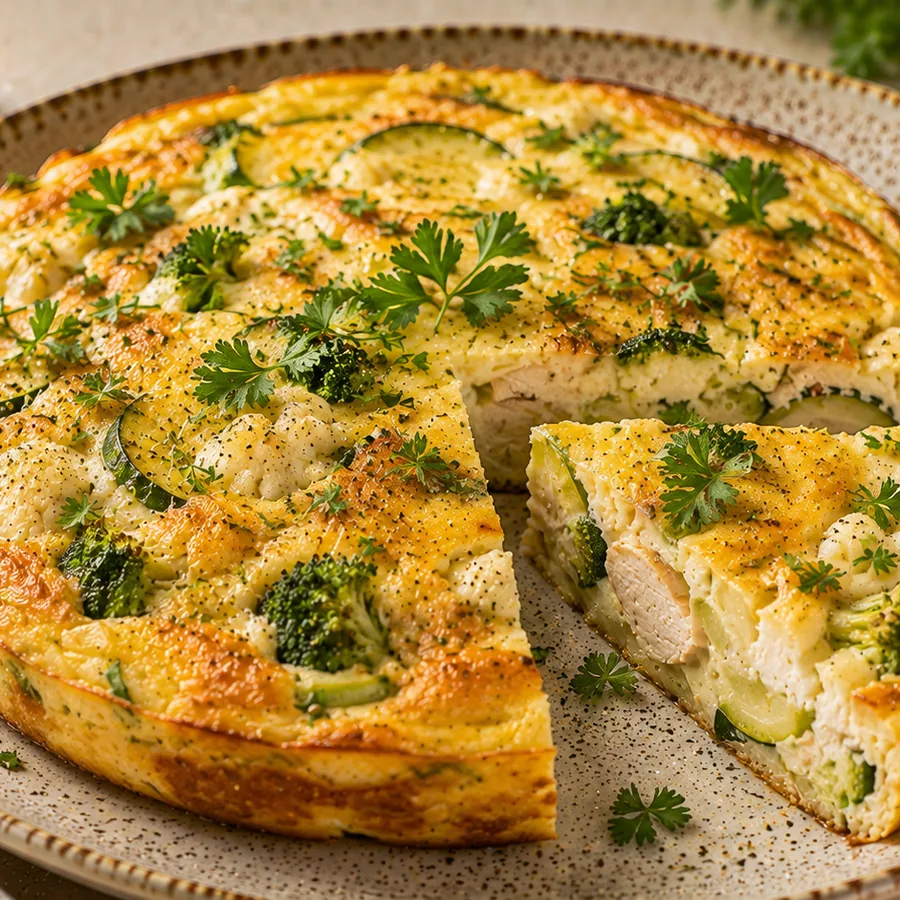 Кіш з куркою та овочами